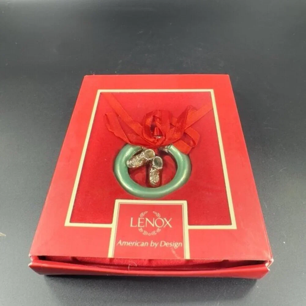 Lenox Ornament Baby Jewels Baby Ring Boy‎ Ornament Silver plated New In Box